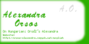 alexandra orsos business card